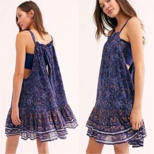 Free People Lyla Halter Dress Floral Ruffle Hem Size XS